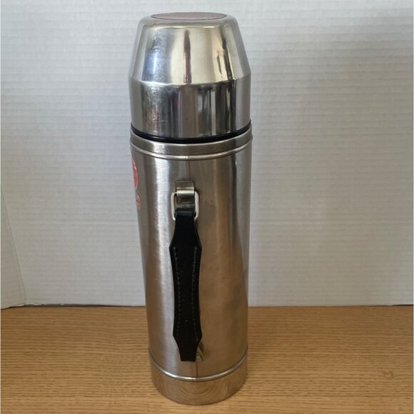 Vtg Uno-Vac Stainless Steel Thermos 1 Qt Unbreakable USA Insulated W Handle - Picture 2 of 12